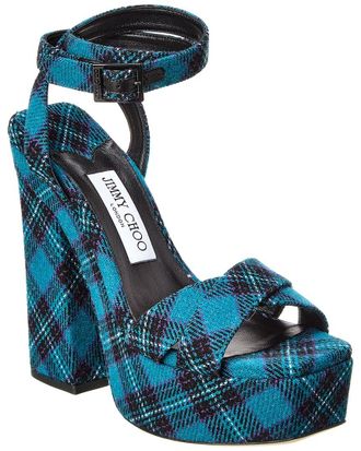 Jimmy Choo London Gaia 140 Tartan Platform Sandal