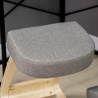 STILVORA Sedia Da Ufficio Ergonomica Inginocchiata, Struttura In Legno, Imbottitura In Schiuma, Grigia