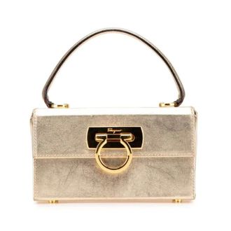 Ferragamo Pre-owned Handbags, female, Yellow, Size: ONE SIZE Pre-owned Gancini Leather Handbag