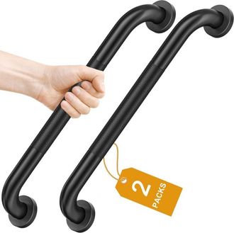 OEM Barra De Apoyo De Acero Inoxidable Para Ba&ntilde;o, Mango Antideslizante Moleteado, 2 Piezas, 40 Cm/41 Cm Para La Seguridad De Personas Mayores Y Ni&ntilde;os