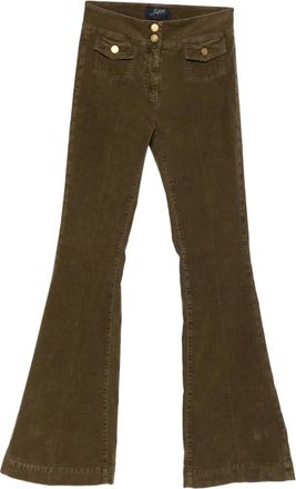 Seafarer Flared broek met ribfluwelen textuur - Groen