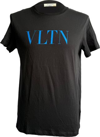 Valentino Pre-owned Mens VLTN Logo T-Shirt in Black Cotton - Size Small