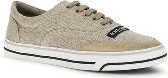 Dolce & Gabbana Mens Beige Linen Low Top Sneakers