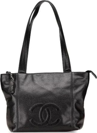 Chanel Pre-owned Tote Bags, female, Black, Size: ONE SIZE Pre-owned Leather totes