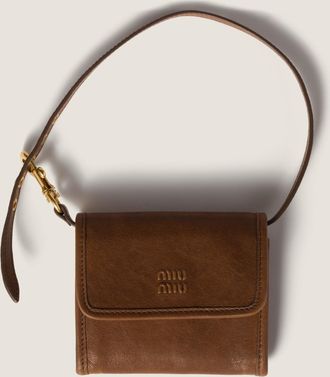 Miu Miu Nappa leather wallet with shoulder strap