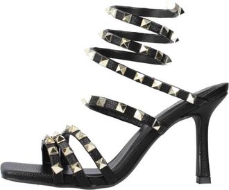 Menbur Sandalia Detalle Tachas - Dames - Sandalen met hakken - Zwart - 37 EU - Leer - Schoenen