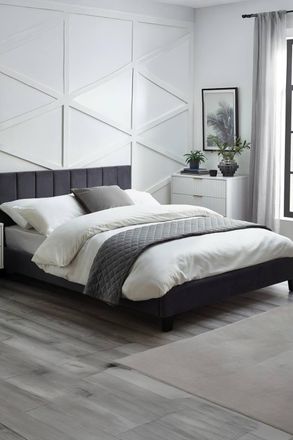 Julian Bowen Rosa Upholstered Bed in Grey | Size: King