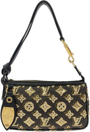 Louis Vuitton Gold Coated Canvas Spangles Pochette Pouch (Pre-Owned)