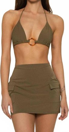 Montce Swim Cargo Skirt In Khaki
