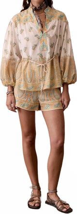 Boteh Jardin Smock Shirt In Cr&egrave;me