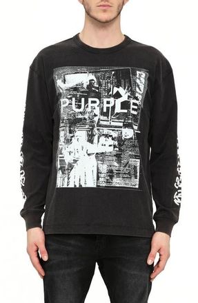 Purple Texture Graphic Long Sleeve T-Shirt in Black at Nordstrom, Size X-Large