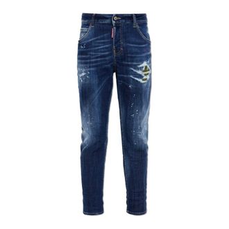 Dsquared2 Cropped Jeans, female, Blue, Size: 2XS Teddy Jeans