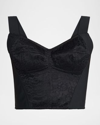 Dolce & Gabbana Lace Jacquard Crop Bustier Top