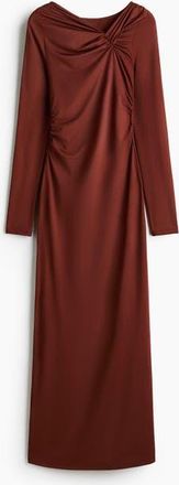 H&M Draped Jersey Dress in Rust Brown at Nordstrom, Size Xx-Large