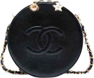 Chanel Pre-owned The Round As Earth Crossbody Bag - Dames - Vintage Schoudertas - Zwart - ONE Size - Leer - Vintage