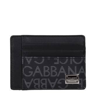 Dolce & Gabbana Dokumentenhalter Herren Schwarzes Leder