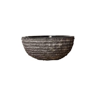 Wanda Collection Lavabo sobre encimera de piedra de m&aacute;rmol negro 35 cm
