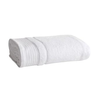 Colch&oacute;n Morfeo Toalla de ba&ntilde;o de algod&oacute;n blanca con ribete Blanco marino - 70x150 cm