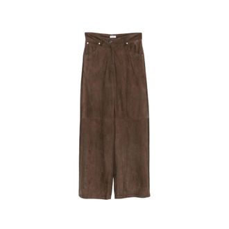 Brunello Cucinelli Brown Flat Front Pants