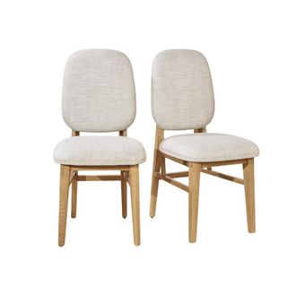Robin des Bois Juego de 2 sillas de roble macizo y lino premium lino