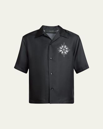 【関税込み】AMIRI ブラック MA レザー キャンプシャツ AMIRI CAMP SHIRT - Black | AMIRI