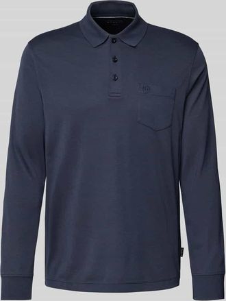 Bugatti Poloshirt mit Label-Stitching in Marine, Größe 3XL