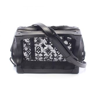 Louis Vuitton Black Mesh Leather Handbag Shoulder Bag (Pre-Owned)