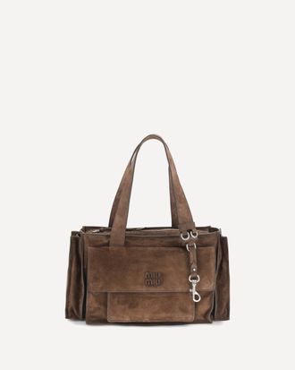 Miu Miu Utilitaire Shoulder Bag in suede calfskin Female UNI