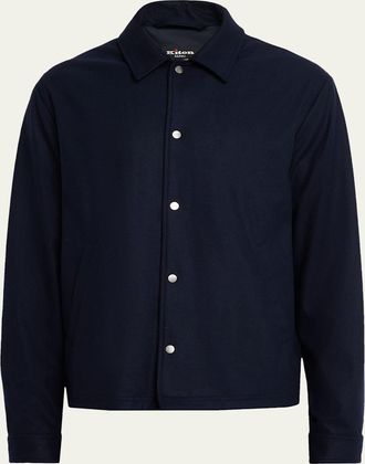 Kiton Mens Cashmere and Polyester Snap-Front Blouson