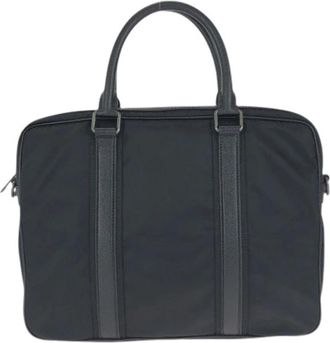 Dolce & Gabbana Pre-owned Nylon Leder Aktetas - Heren - Vintage Handtas - Zwart - ONE Size - Nylon - Vintage