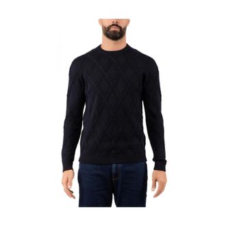 Alpha Industries Round-neck Knitwear, male, Blue, L, Mens Casual Shirt