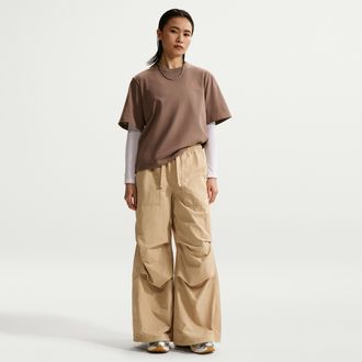 Nike Womens Nike Sportswear Loose Mid-Rise Structured Pants in Brown | IR1638-286