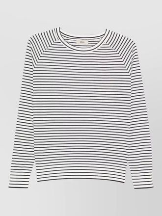 Herno striped crew neck top long sleeves buttons