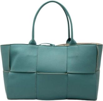 Bottega Veneta Pre-owned Tote Bags, female, Blue, Size: ONE SIZE Pre-owned Arco Tote Bag
