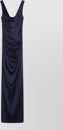 Versace viscose draped scoop neck maxi dress