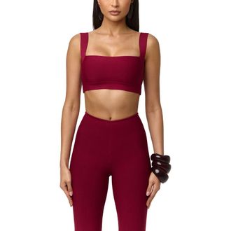 Naked Wardrobe Sports Bra in Sangria at Nordstrom, Size X-Large