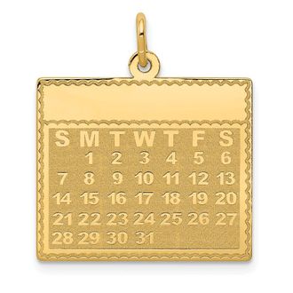 Diamond2Deal 14k Yellow Gold Monday the First Day Calendar Pendant