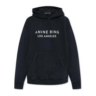 Anine Bing Zwarte Hoodie - Dames - Hoodies - Zwart - S - Katoen - Hoodies & sweatvesten