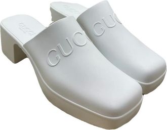 Gucci White Rubber Mules Size 40