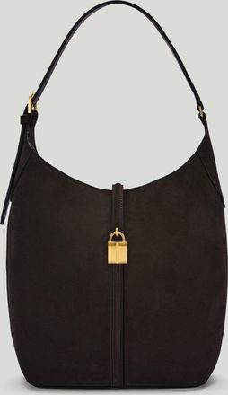 DeMellier The Siena Bucket in Dark Chocolate Suede Leather Shoulder bag