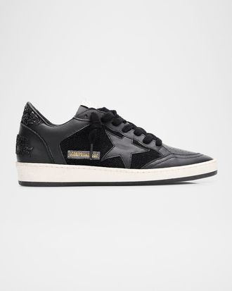 Golden Goose Ball Star Glitter Mesh Low-Top Sneakers