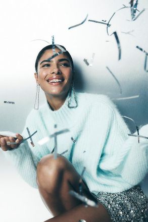 Pilcro The Dawn Mock-Neck Chunky Sweater by Pilcro