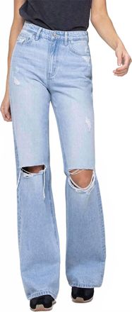 Flying Monkey Vintage Flare Jeans In Sunny Plaines