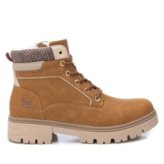 Xti Womens Combat Booties In Camel