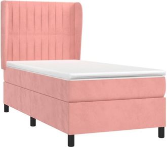 vidaXL Vidaxl - Cama Box Spring Con Colch&oacute;n Terciopelo Rosa 90x200 Cm