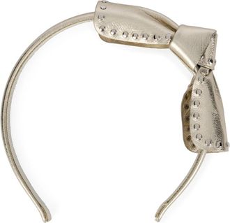 Red Valentino Bow Headband - Dames - Haaraccessoires - Grijs - ONE Size - Leer - Accessoires