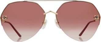 Cartier Panthere de Cartier Red Multi Treatment Pilot Ladies Sunglasses CT0355S 003 64