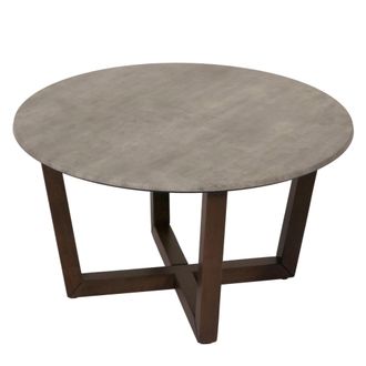 Hhg Mesa De Centro Hhg-895, Mesa Auxiliar Mesa De Sof&aacute;, Madera Maciza Hpl Laminado Melamina &Oslash;80cm, Aspecto Hormig&oacute;n, Marco Oscuro