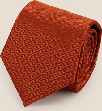 Oswin Hyde Mens Orange Self Stripe - Brown