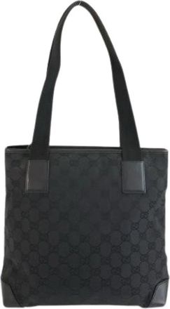 Gucci Pre-owned GG Canvas Leren Tote Bag - Dames - Vintage Shopper - Zwart - ONE Size - Leer - Vintage